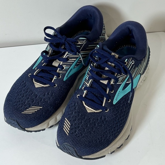Brooks Sz. 11 GTS19 Adrenaline Navy Mesh Knit Lightweight Athletic Running Shoe - Picture 2 of 12